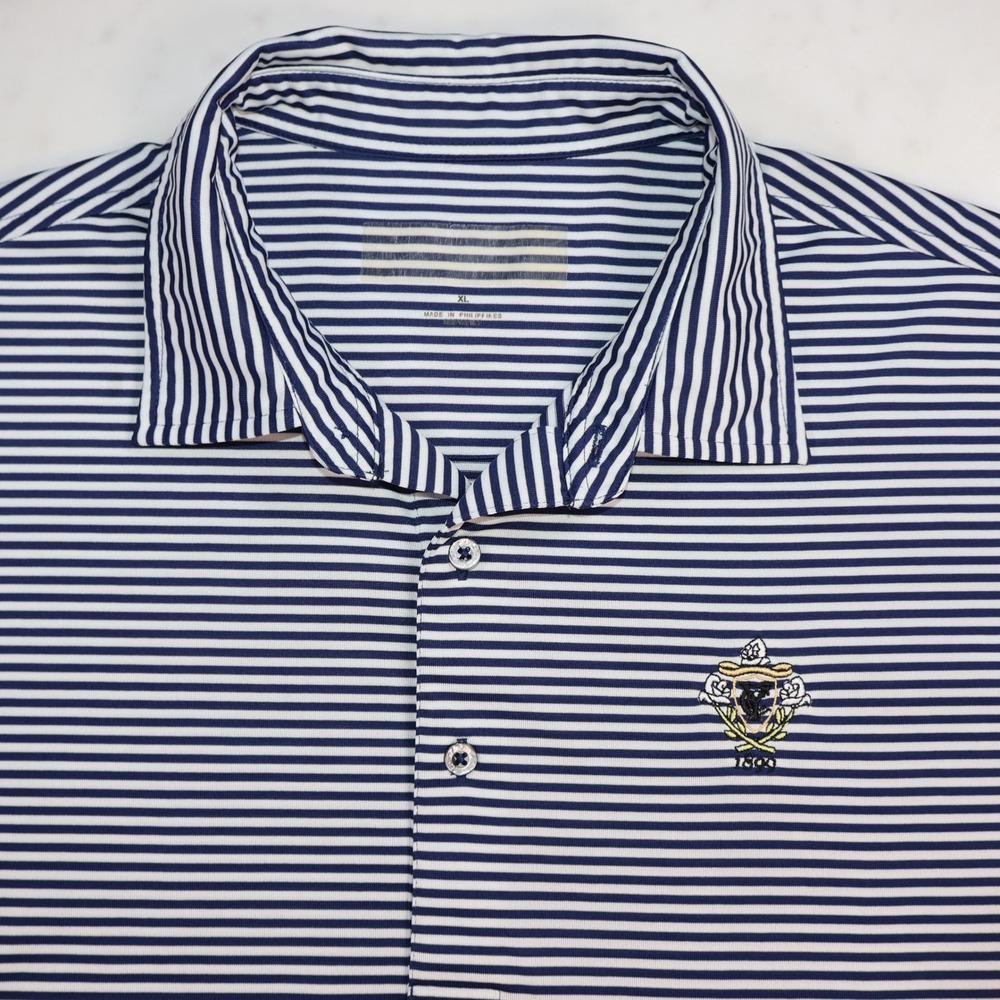 Donald Ross Country Club of York Mens XL Navy White Performance Golf Polo Shirt